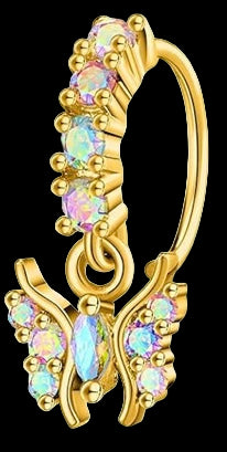 Gold colorful nose hoops