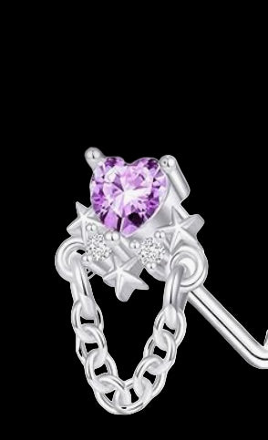 Silver L shape nose ring