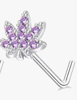 Silver L shape nose ring