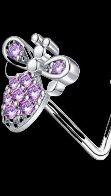 Silver L shape nose ring