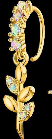 Gold colorful nose hoops