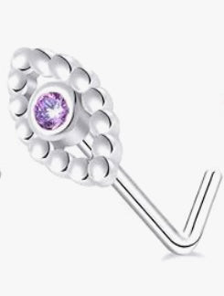 Silver L shape nose ring