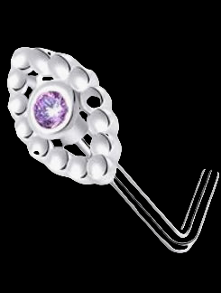 Silver L shape nose ring