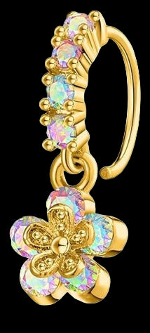 Gold colorful nose hoops